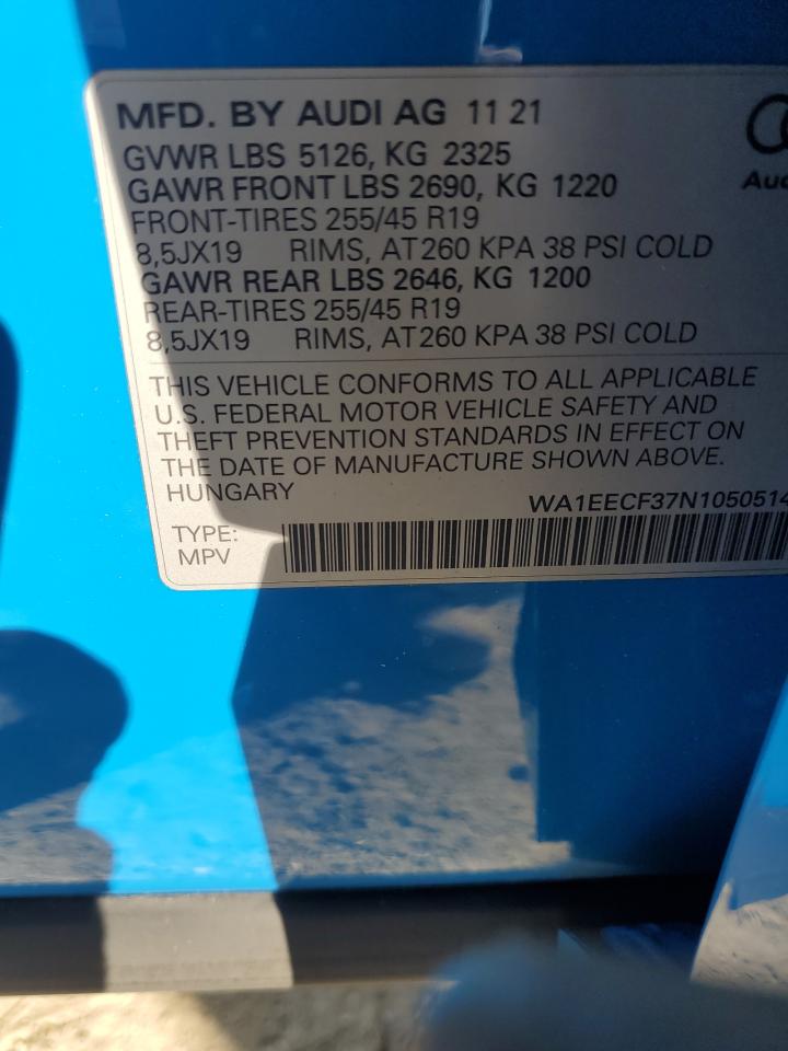 2022 Audi Q3 Premium Plus S Line 45 VIN: WA1EECF37N1050514 Lot: 90356605