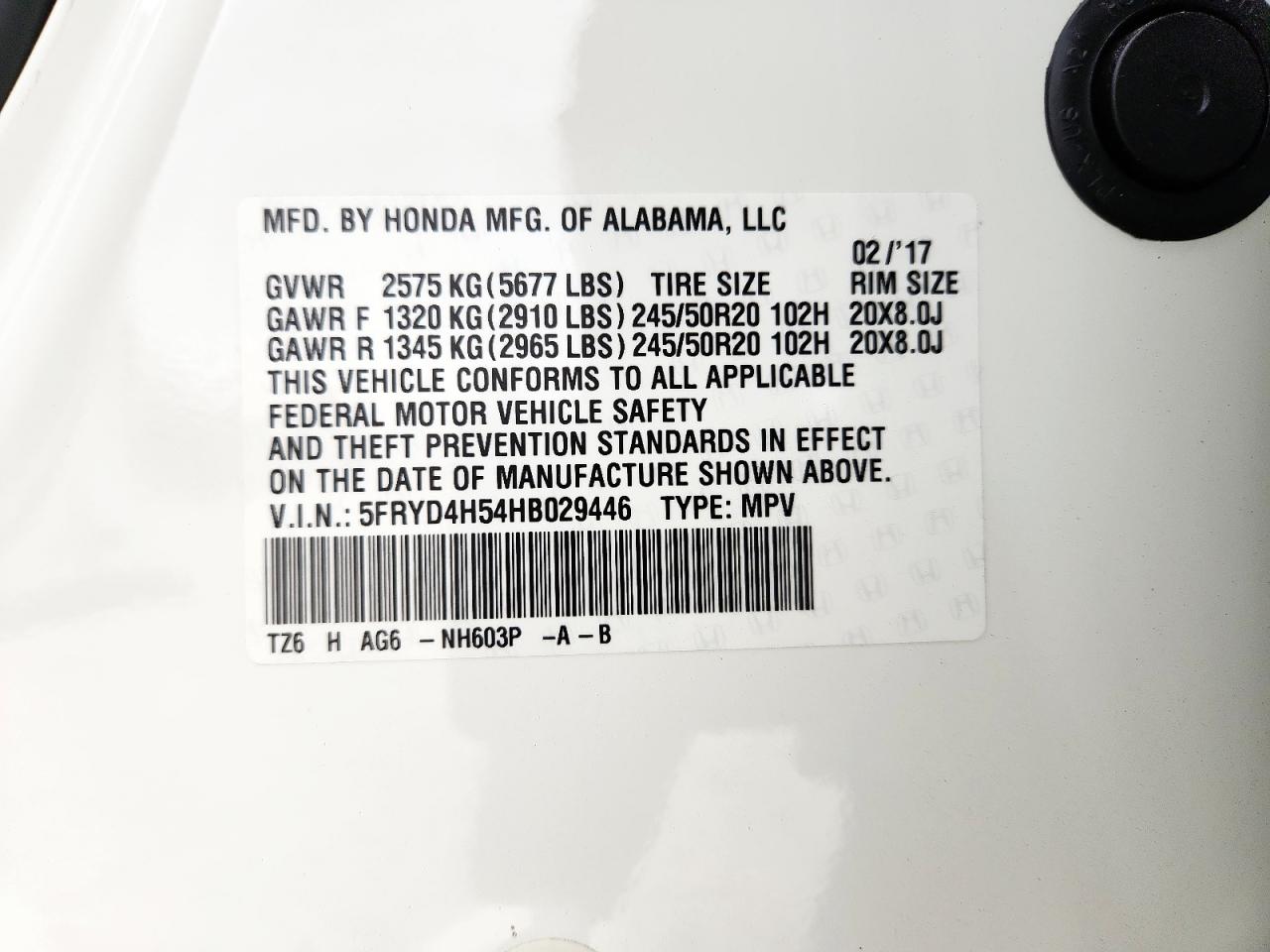 2017 Acura Mdx Technology VIN: 5FRYD4H54HB029446 Lot: 91681775