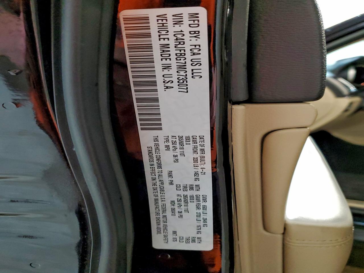 2021 Jeep Grand Cherokee Limited VIN: 1C4RJFBG7MC735077 Lot: 94049955