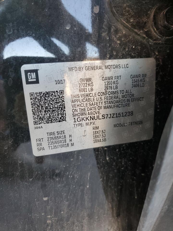 2018 GMC Acadia Slt-1 VIN: 1GKKNULS7JZ151238 Lot: 92451805