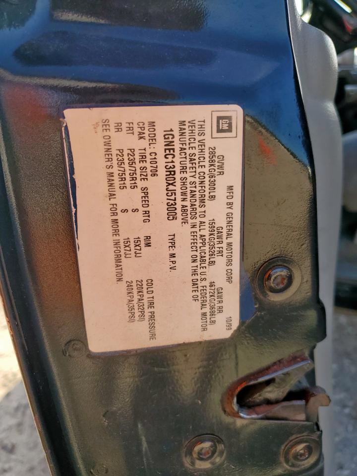 1999 Chevrolet Tahoe C1500 VIN: 1GNEC13R0XJ573005 Lot: 91446345