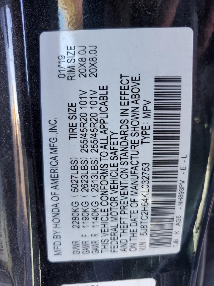 2019 Acura Rdx A-Spec VIN: 5J8TC2H64KL032753 Lot: 93465315