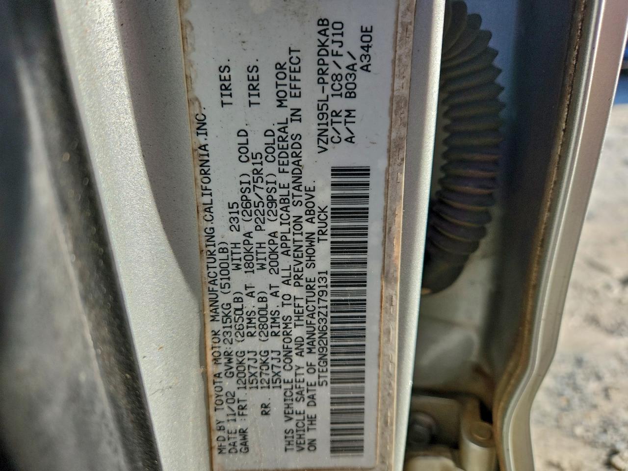 2003 Toyota Tacoma Double Cab Prerunner VIN: 5TEGN92N63Z179131 Lot: 93679845