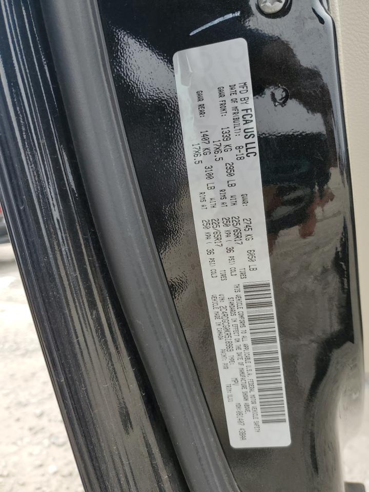 2019 Dodge Grand Caravan Sxt VIN: 2C4RDGCG0KR518969 Lot: 92413215