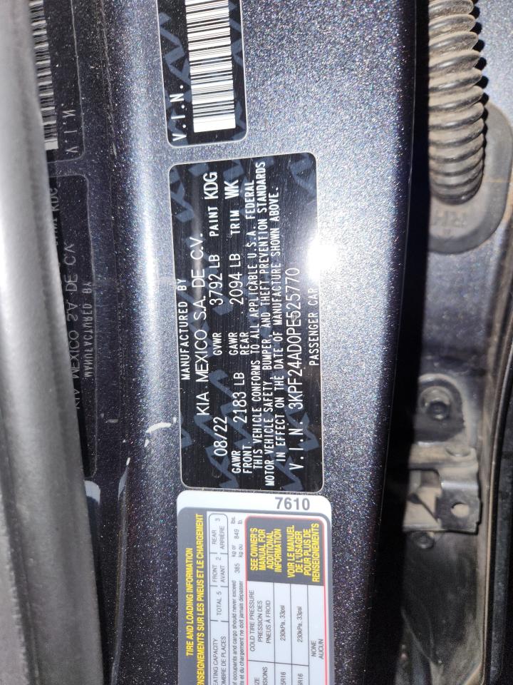 2023 Kia Forte Lx VIN: 3KPF24AD0PE525770 Lot: 92948465