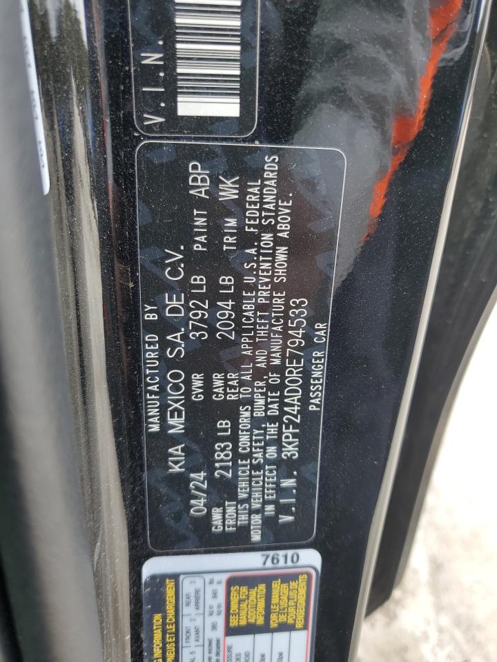 2024 Kia Forte Lx VIN: 3KPF24AD0RE794533 Lot: 92912825