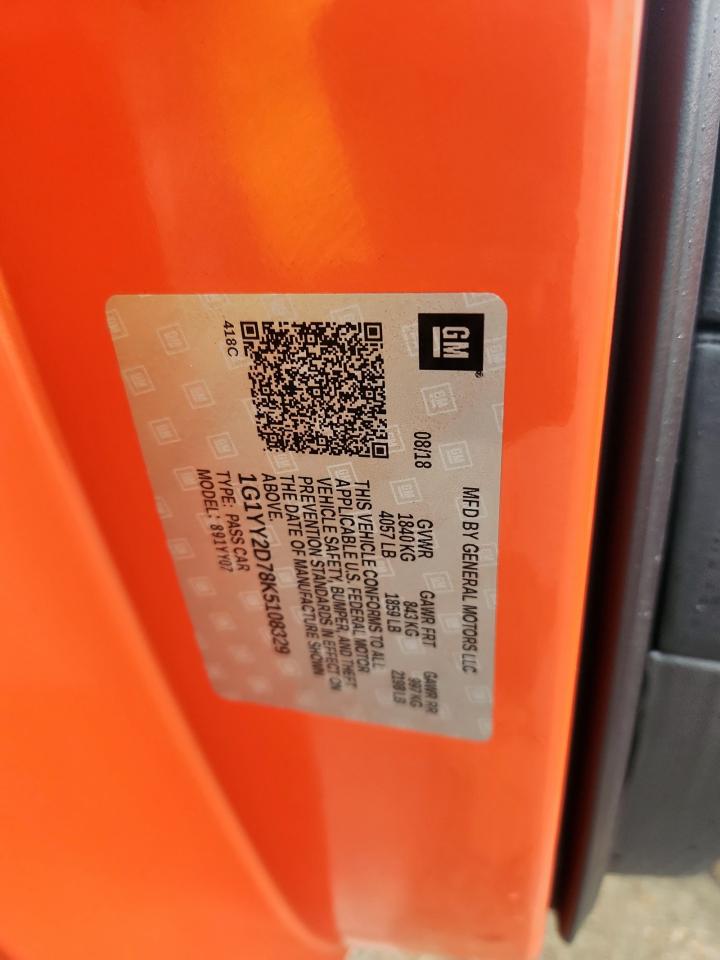 2019 Chevrolet Corvette Grand Sport 2Lt VIN: 1G1YY2D78K5108329 Lot: 93377215