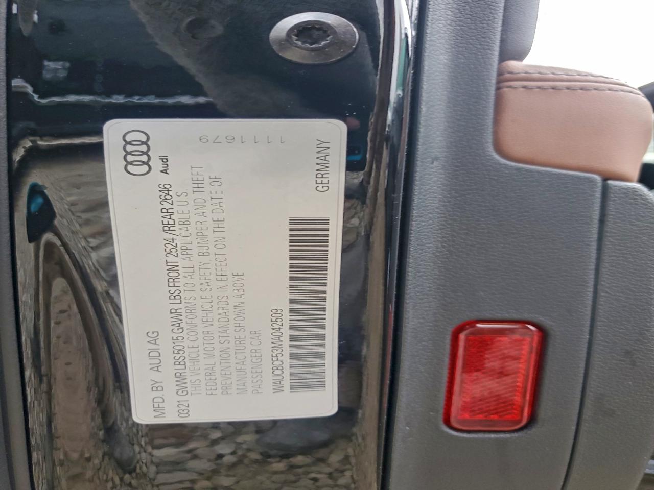 2021 Audi A5 Premium Plus 40 VIN: WAUCBCF53MA042509 Lot: 93761665