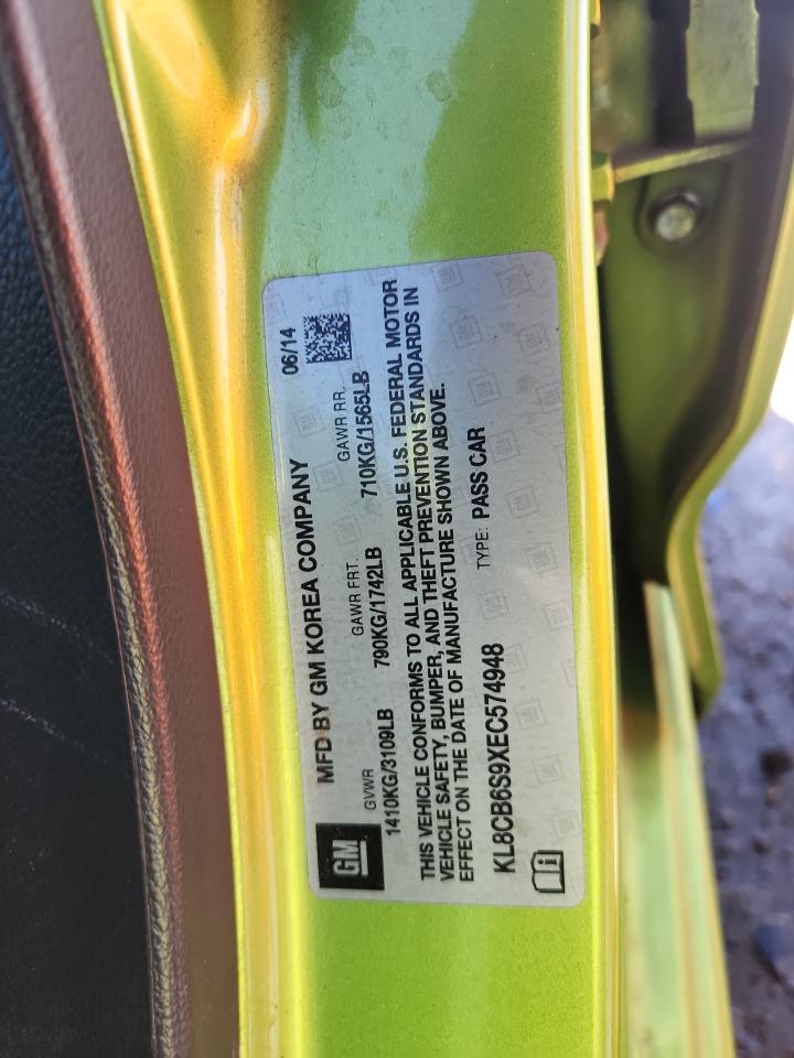 2014 Chevrolet Spark Ls VIN: KL8CB6S9XEC574948 Lot: 91234815