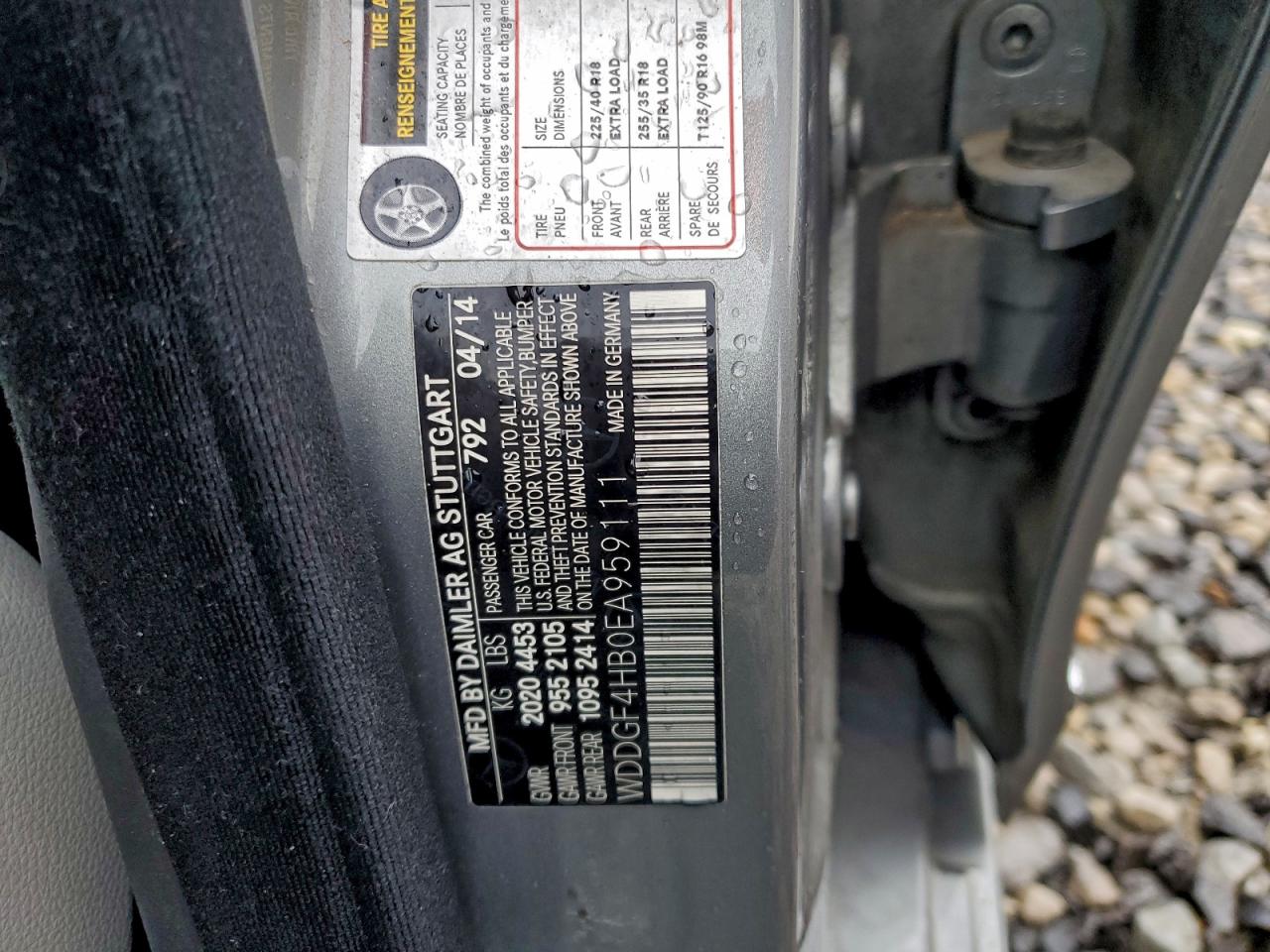 2014 Mercedes-Benz C 250 VIN: WDDGF4HB0EA959111 Lot: 94277425