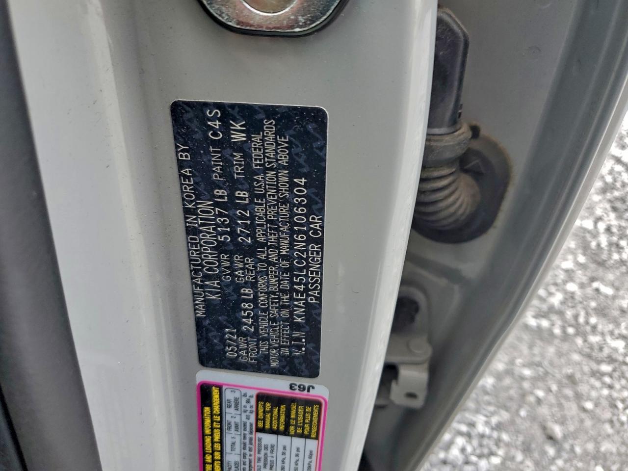 2022 Kia Stinger Gt1 VIN: KNAE45LC2N6106304 Lot: 91918615