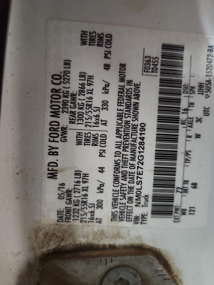 2016 Ford Transit Connect Xl VIN: NM0LS7E72G1284190 Lot: 91447055