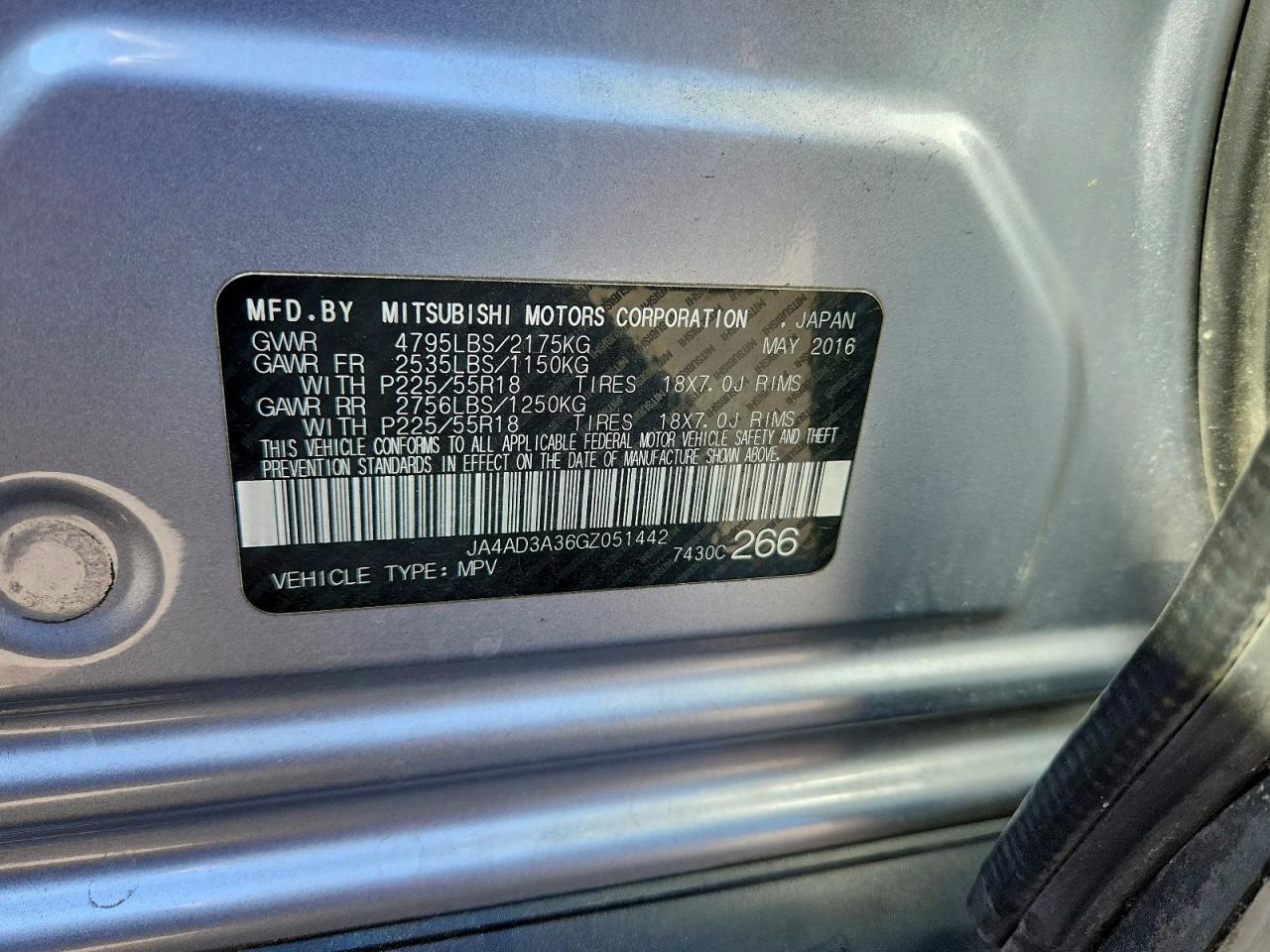 2016 Mitsubishi Outlander Se VIN: JA4AD3A36GZ051442 Lot: 94332385