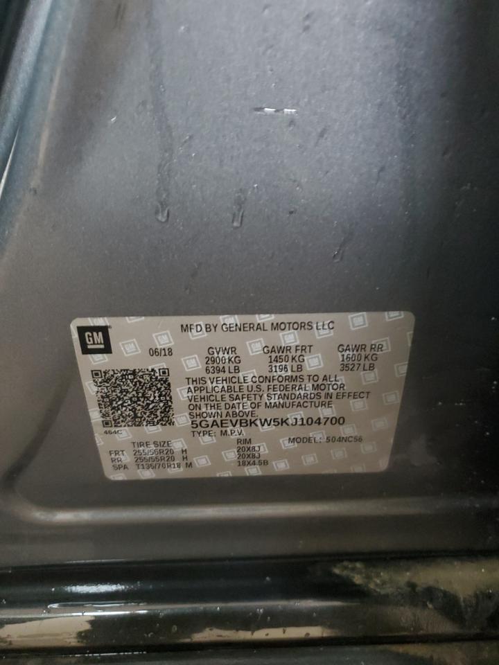 2019 Buick Enclave Premium VIN: 5GAEVBKW5KJ104700 Lot: 92956235