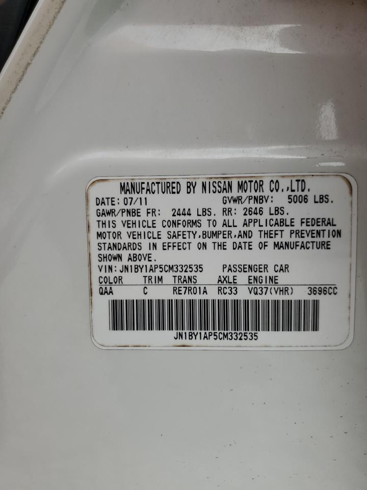 2012 Infiniti M37 VIN: JN1BY1AP5CM332535 Lot: 91601225