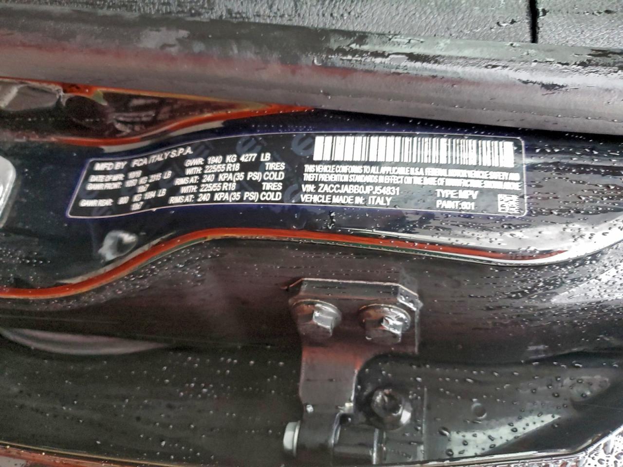 2018 Jeep Renegade Latitude VIN: ZACCJABB0JPJ54831 Lot: 94347645