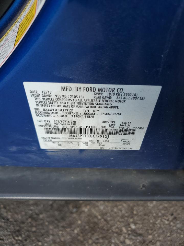 2018 Ford Ecosport Se VIN: MAJ3P1TE0JC179121 Lot: 91445945