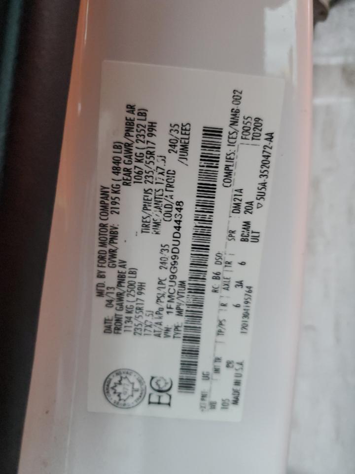 2013 Ford Escape Se VIN: 1FMCU9G99DUD44348 Lot: 93050985