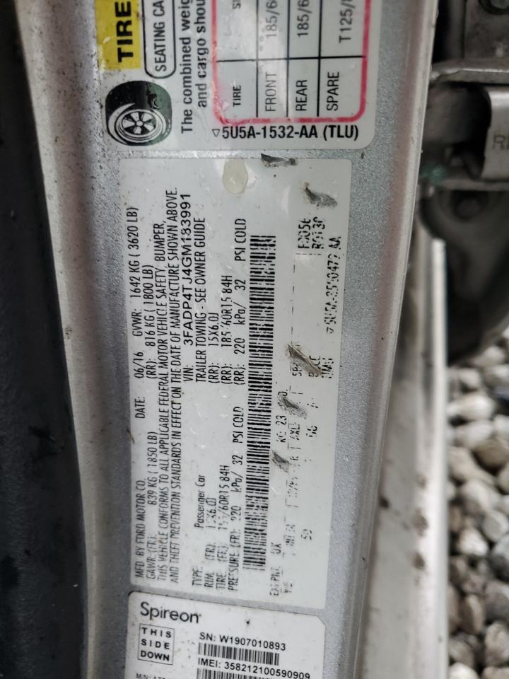 2016 Ford Fiesta S VIN: 3FADP4TJ4GM183991 Lot: 90606895