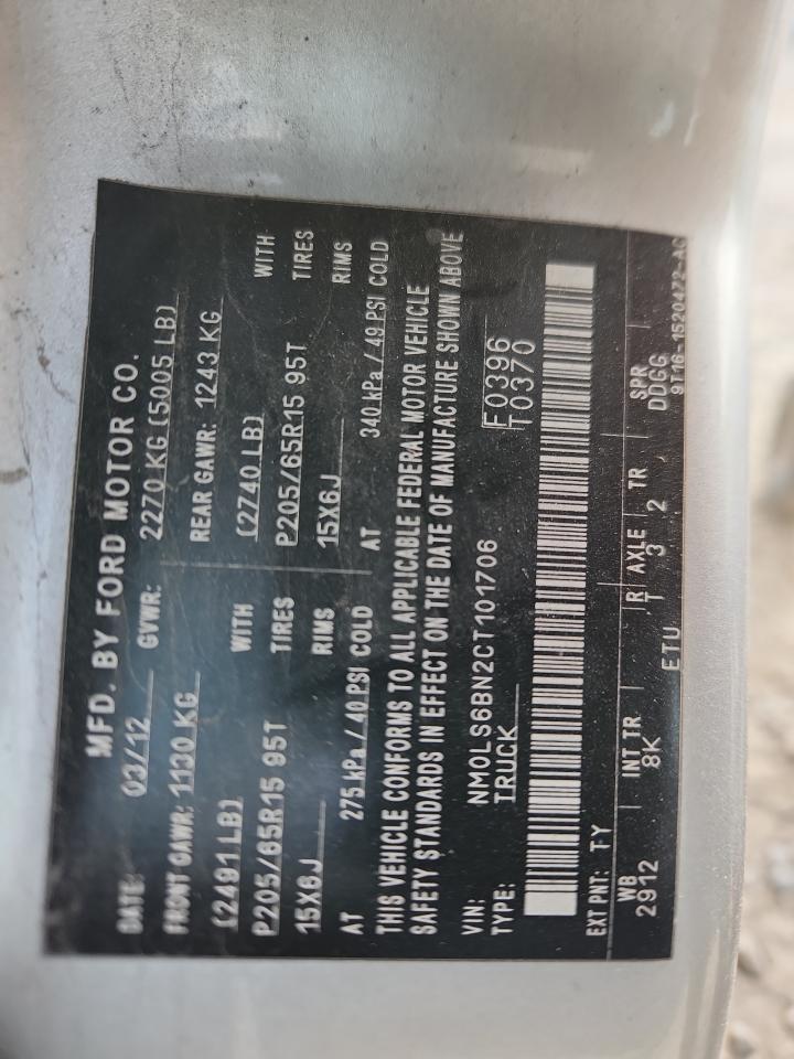 2012 Ford Transit Connect Xlt VIN: NM0LS6BN2CT101706 Lot: 91796665