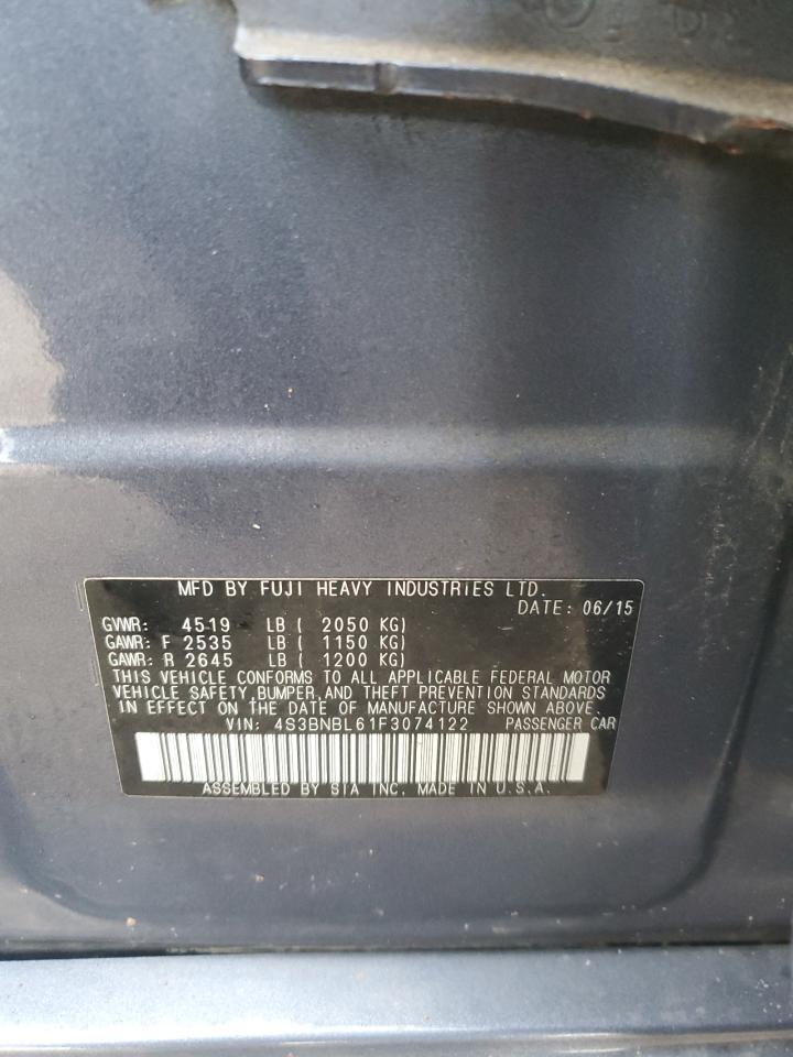 2015 Subaru Legacy 2.5I Limited VIN: 4S3BNBL61F3074122 Lot: 93130285