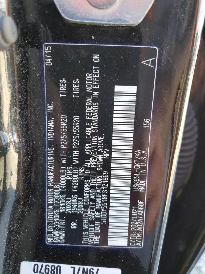 2015 Toyota Sequoia Platinum VIN: 5TDDY5G18FS121869 Lot: 91473555