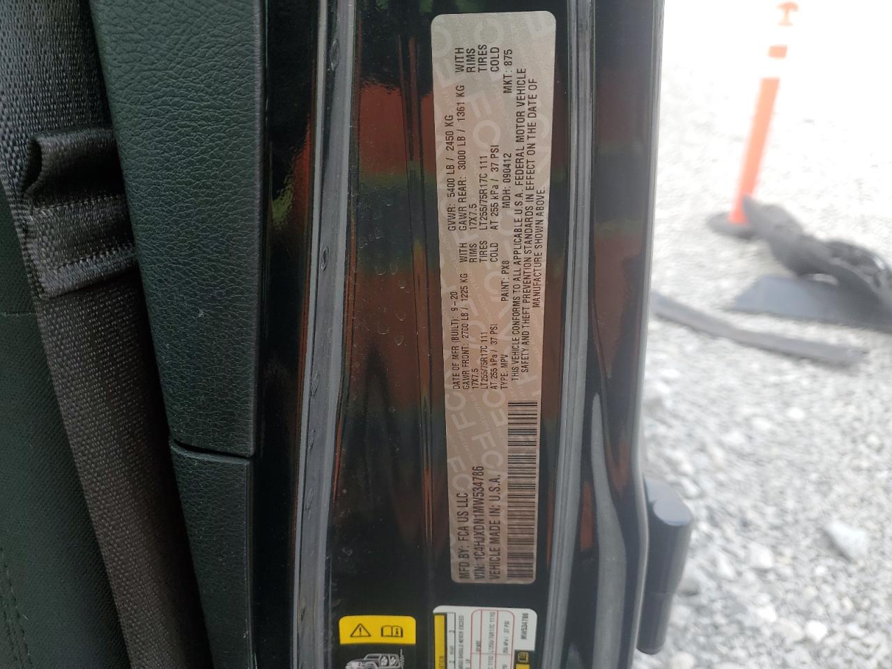 2021 Jeep Wrangler Unlimited Sport VIN: 1C4HJXDN1MW534786 Lot: 92618745