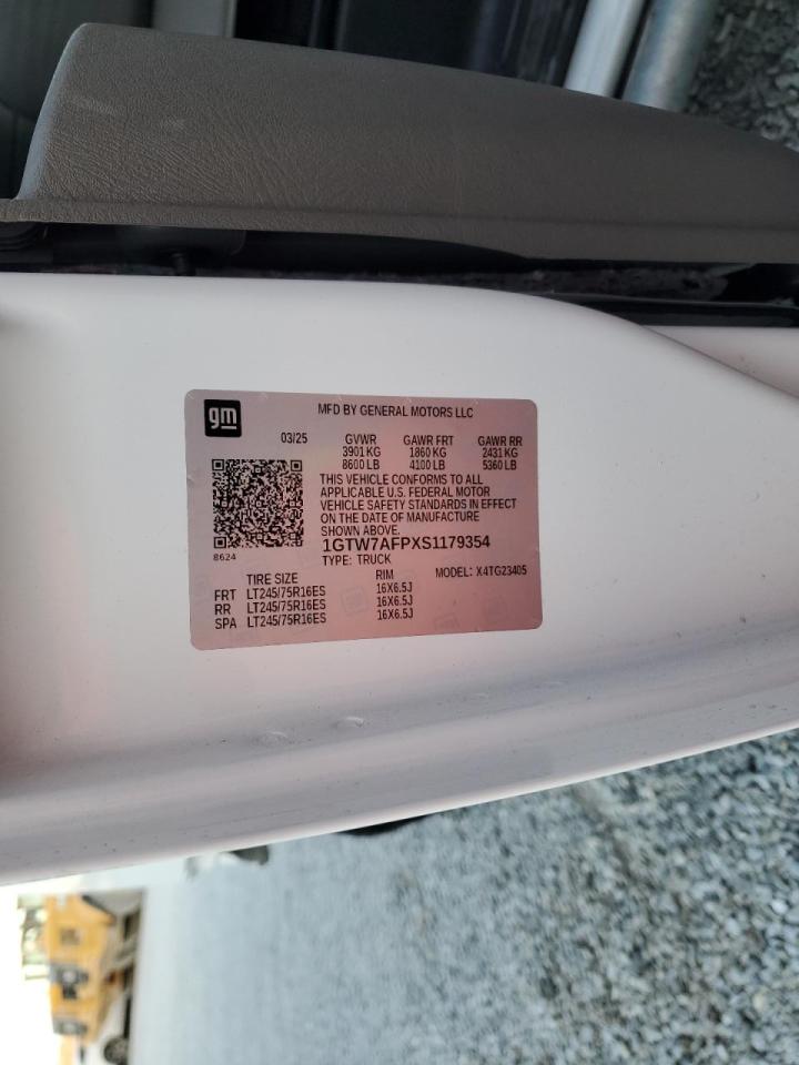 2025 GMC Savana Delivery Van VIN: 1GTW7AFPXS1179354 Lot: 92327925