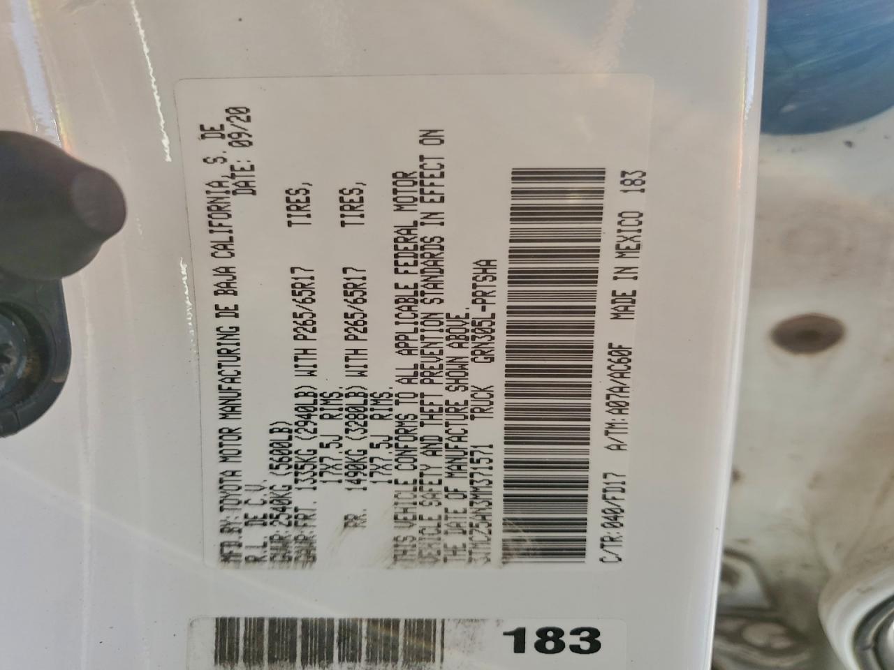 2021 Toyota Tacoma Double Cab VIN: 3TMCZ5AN3MM371571 Lot: 94090225