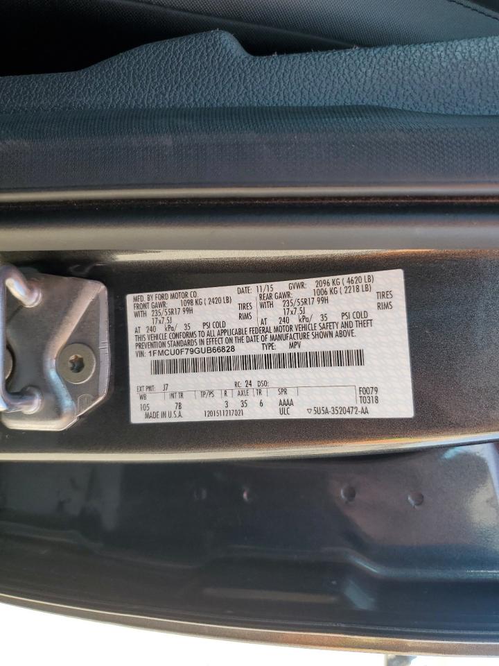 2016 Ford Escape S VIN: 1FMCU0F79GUB66828 Lot: 91399875