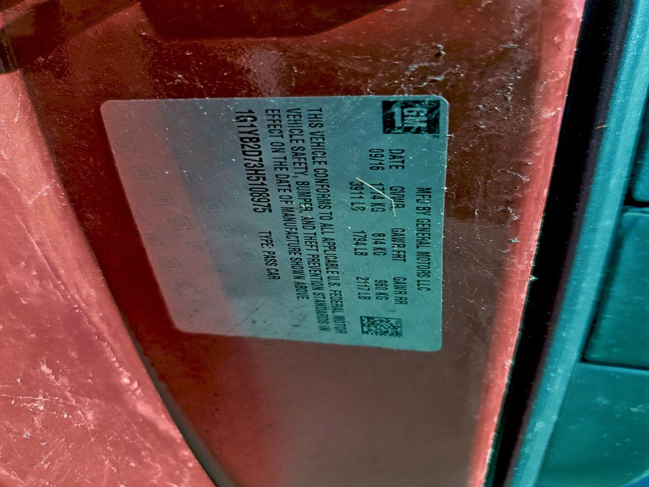 2017 Chevrolet Corvette Stingray 1Lt VIN: 1G1YB2D73H5108975 Lot: 93673375