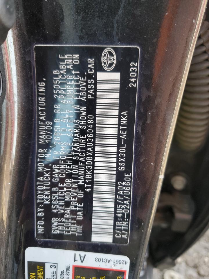 2010 Toyota Avalon Xl VIN: 4T1BK3DBXAU360480 Lot: 92457835