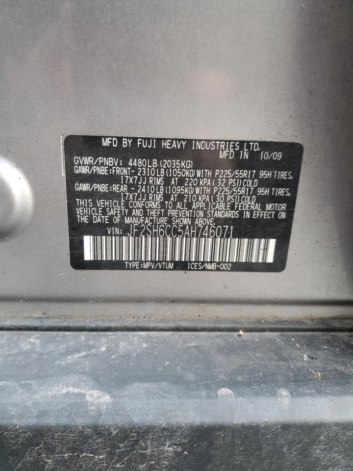 2010 Subaru Forester 2.5X Premium VIN: JF2SH6CC5AH746071 Lot: 92227925