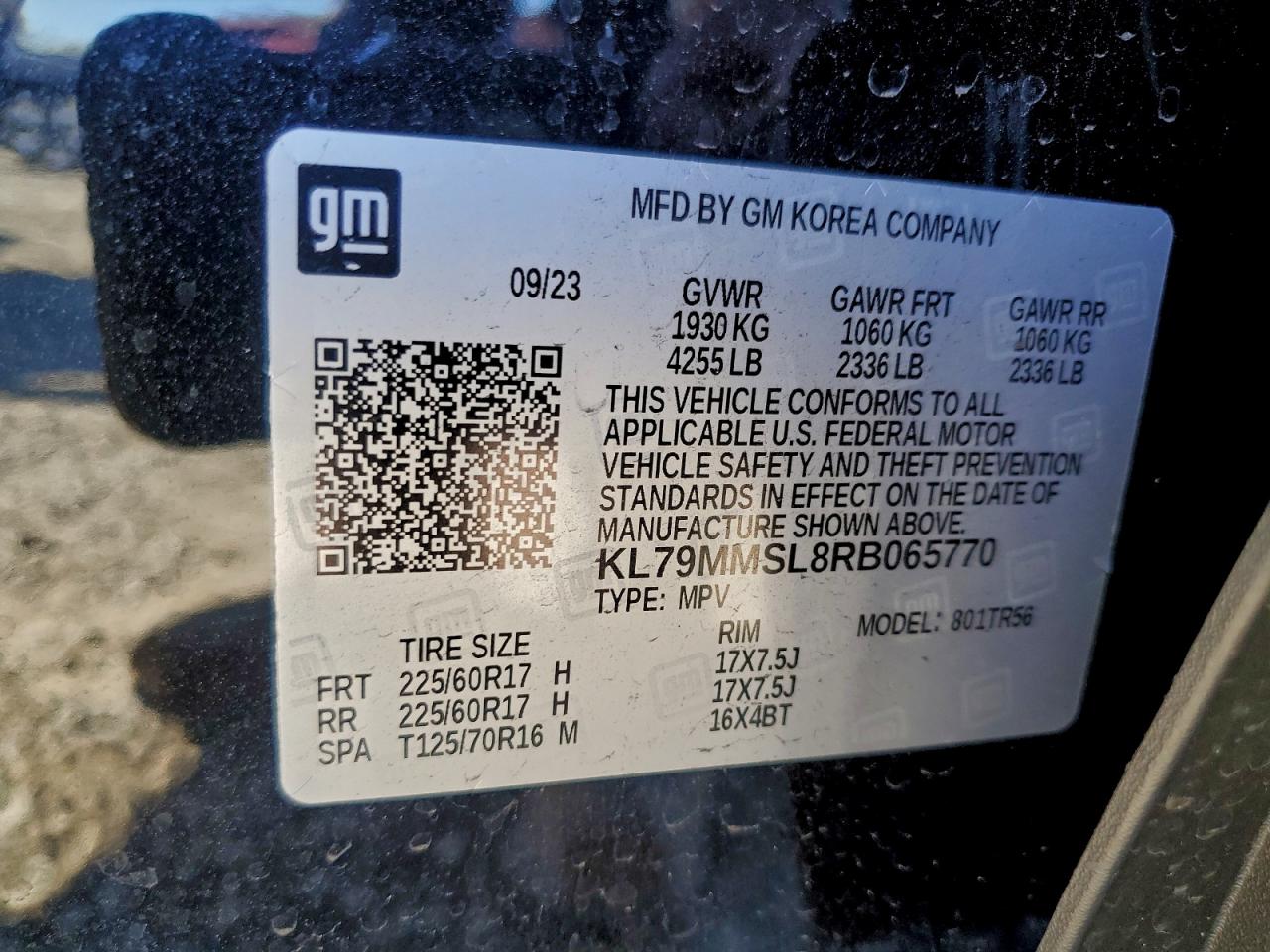 2024 Chevrolet Trailblazer Ls VIN: KL79MMSL8RB065770 Lot: 94190445