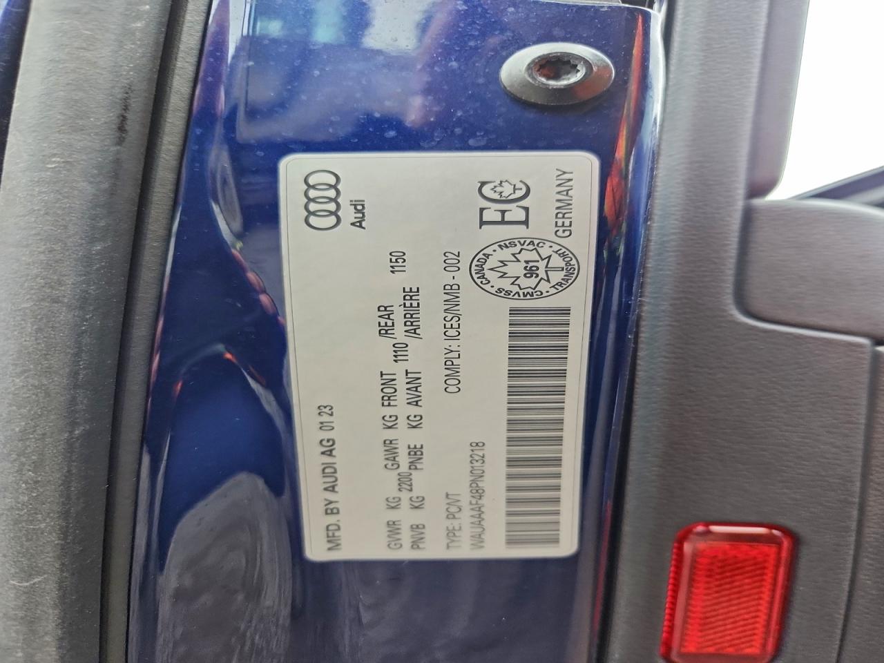 2023 Audi A4 Komfort 45 VIN: WAUAAAF48PN013218 Lot: 93997525