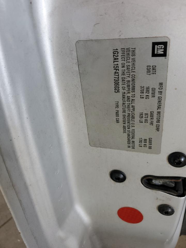 2007 Pontiac G5 VIN: 1G2AL15F477306025 Lot: 91492825