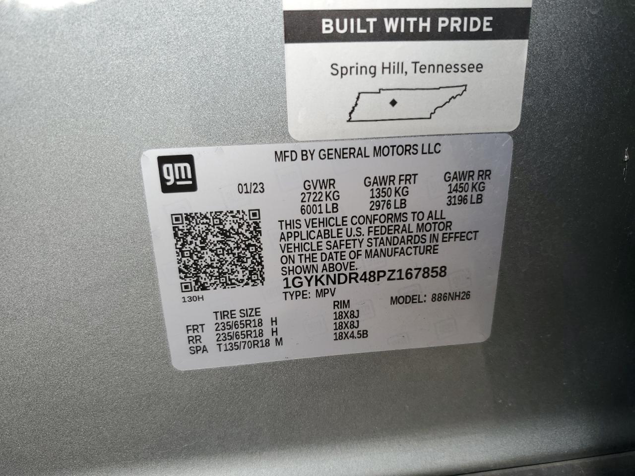 2023 Cadillac Xt5 Premium Luxury VIN: 1GYKNDR48PZ167858 Lot: 92510915