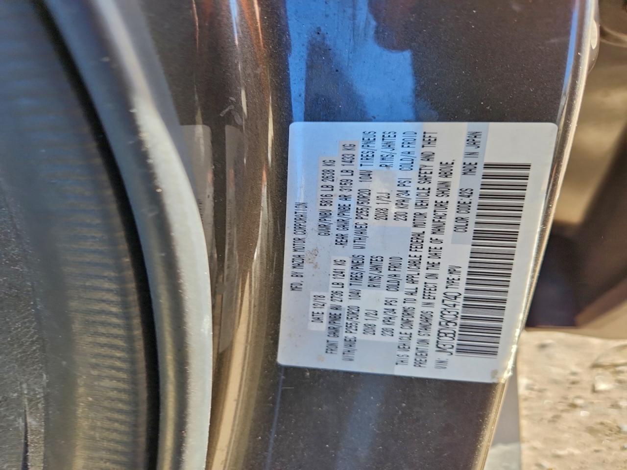 2019 Mazda Cx-9 Grand Touring VIN: JM3TCBDY5K0314740 Lot: 93276705