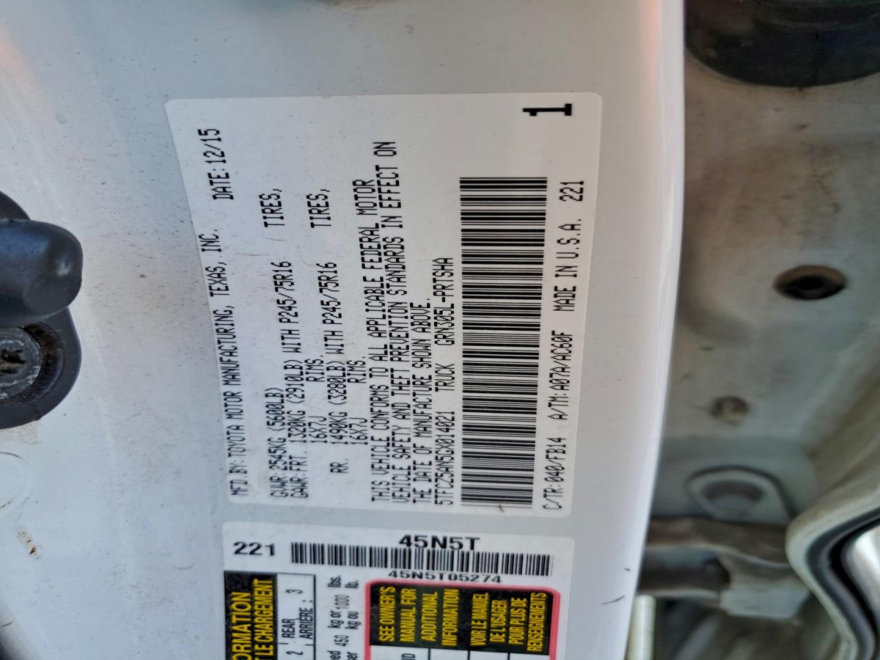 2016 Toyota Tacoma Double Cab VIN: 5TFCZ5AN5GX014021 Lot: 93758945