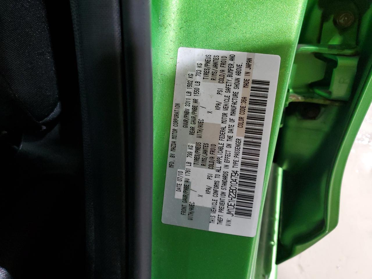 2011 Mazda Mazda2 VIN: JM1DE1HZ2B0104794 Lot: 92158555