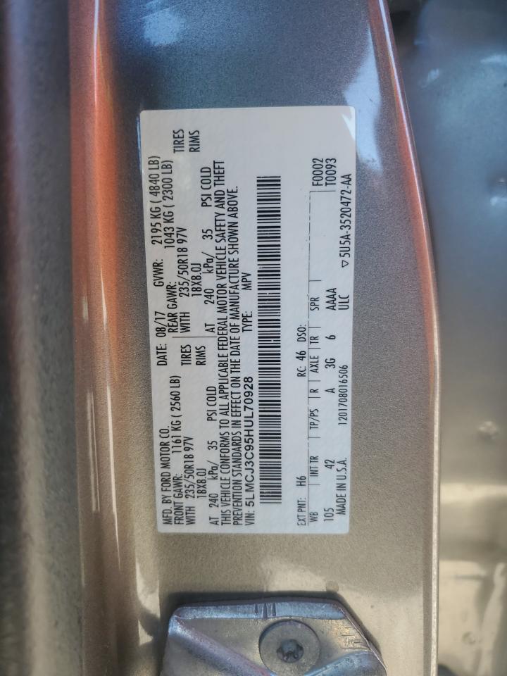 2017 Lincoln Mkc Reserve VIN: 5LMCJ3C95HUL70928 Lot: 92082065