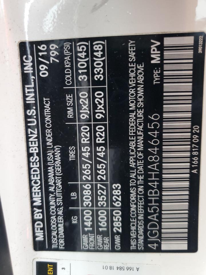 2017 Mercedes-Benz Gle 350 4Matic VIN: 4JGDA5HB4HA846456 Lot: 92865395