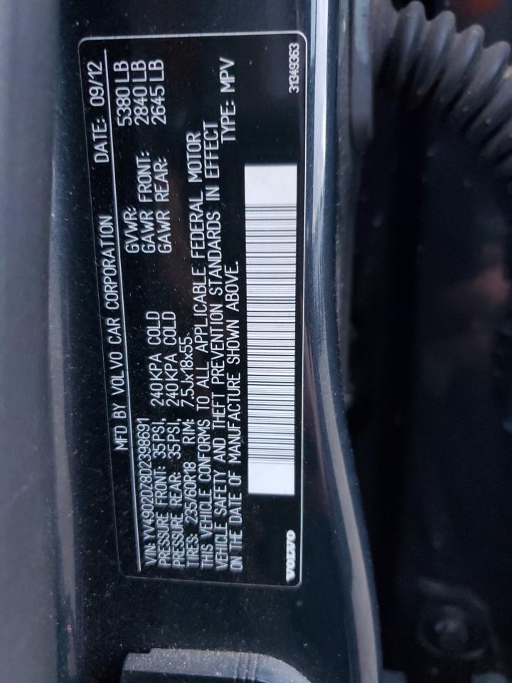 2013 Volvo Xc60 T6 VIN: YV4902DZ8D2398691 Lot: 93080375