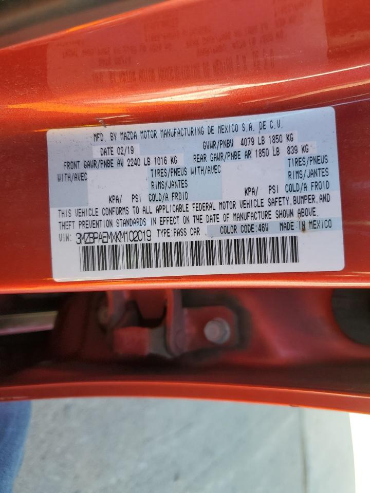 2019 Mazda 3 Premium VIN: 3MZBPAEMXKM102019 Lot: 93830235
