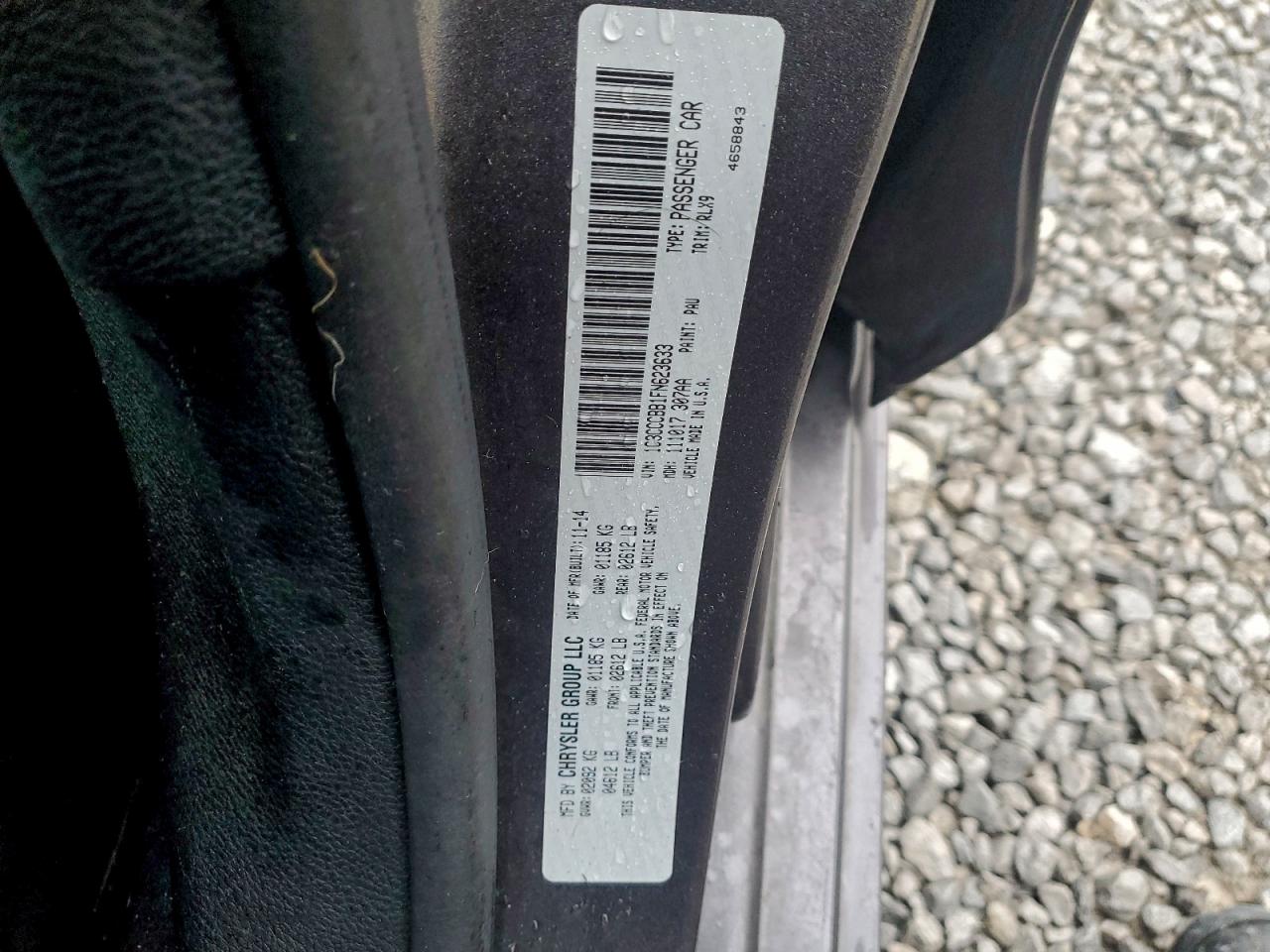 2015 Chrysler 200 S VIN: 1C3CCCBB1FN623633 Lot: 93841435