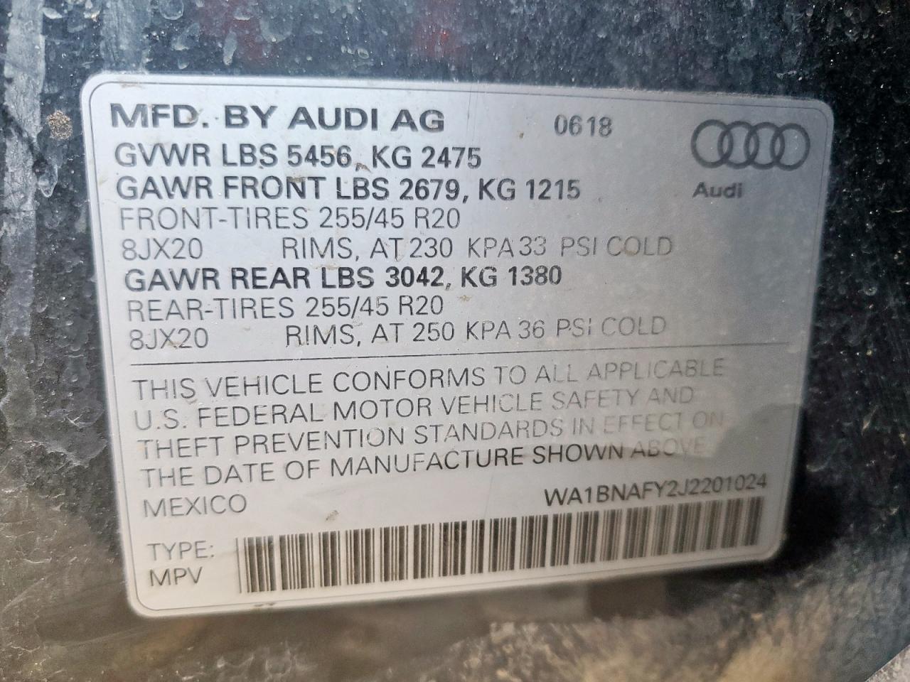 2018 Audi Q5 Premium Plus VIN: WA1BNAFY2J2201024 Lot: 92583855