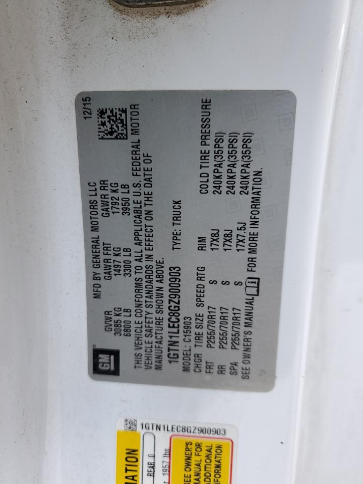 2016 GMC Sierra C1500 VIN: 1GTN1LEC8GZ900903 Lot: 92887165