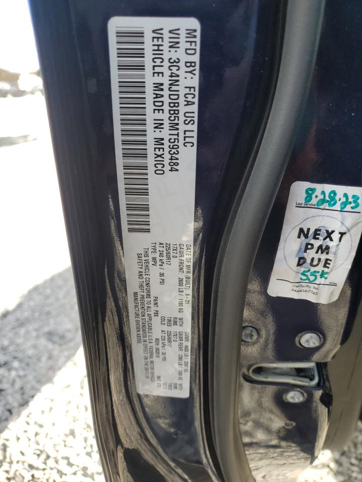 2021 Jeep Compass Latitude VIN: 3C4NJDBB5MT593484 Lot: 92865735