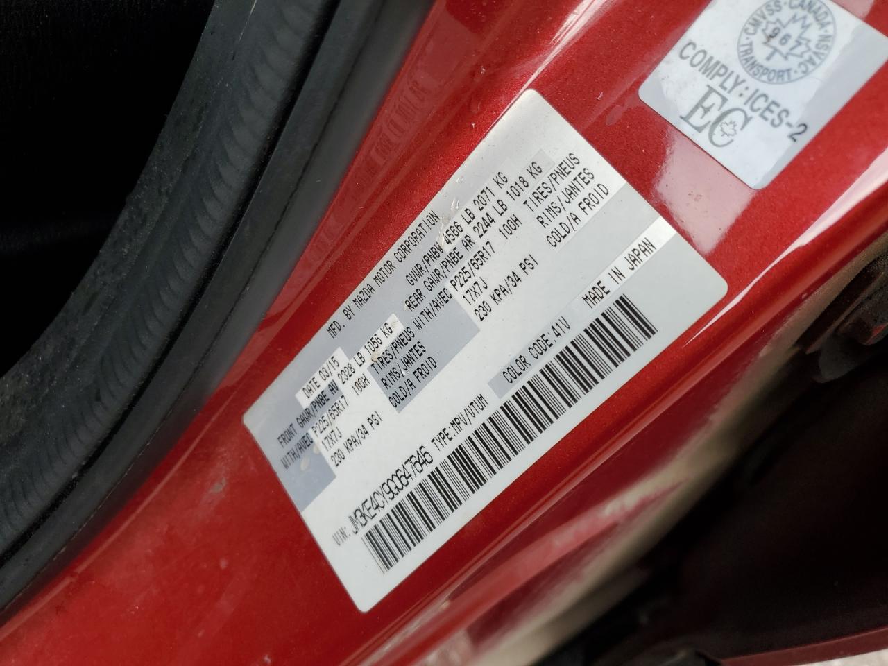 2016 Mazda Cx-5 Touring VIN: JM3KE4CY9G0647646 Lot: 91630965