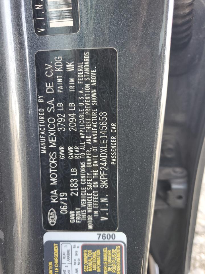 2020 Kia Forte Fe VIN: 3KPF24ADXLE145653 Lot: 91853615